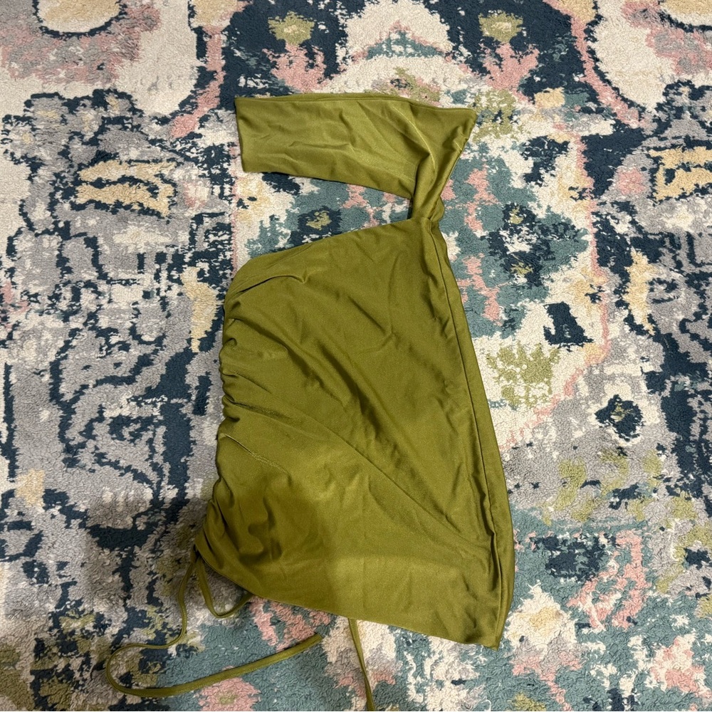 Edikted Olive Green Asymmetrical Mini Dress